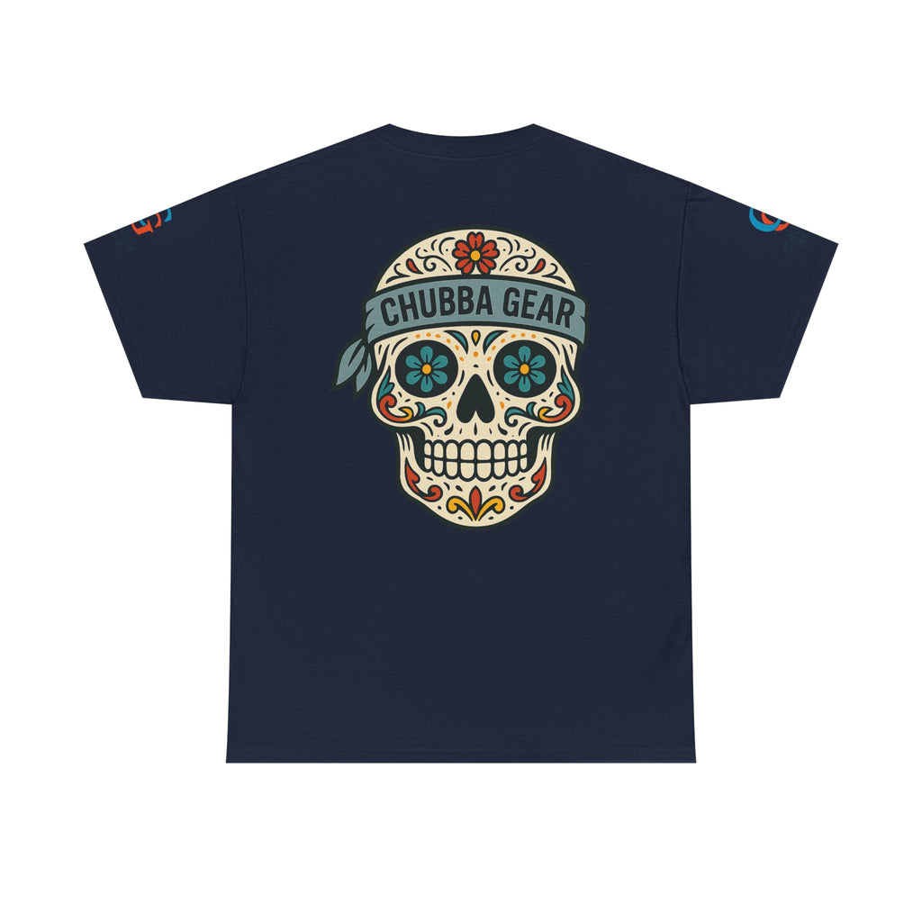 Chubba Gear Sugar Skull Tee — Day of the Dead Floral Skull T-Shirt