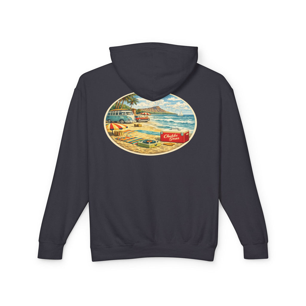 Chubba Gear Vintage Beach Hoodie – Retro Surf Graphic Lightweight Pullover