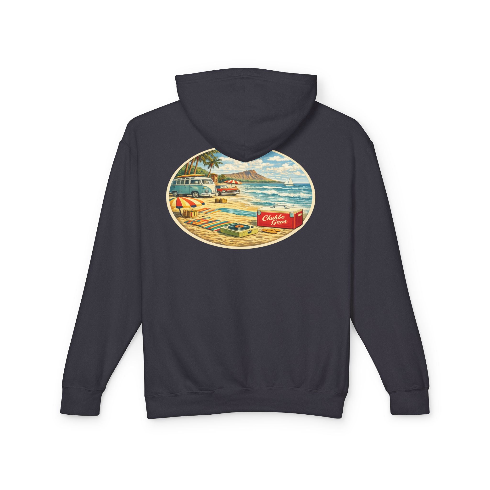 Chubba Gear Vintage Beach Hoodie – Retro Surf Graphic Lightweight Pullover