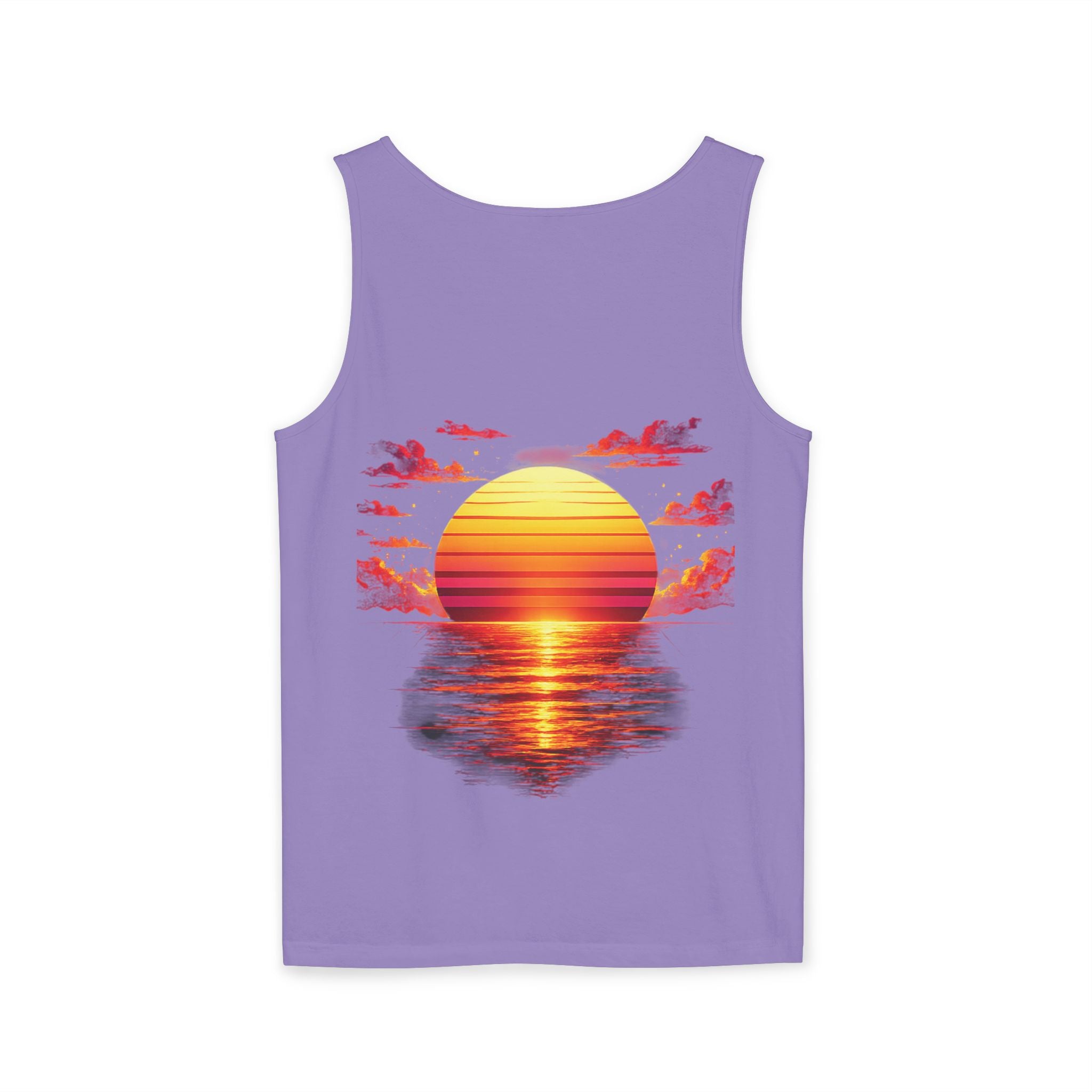 CHUBBA GEAR Sunset Wave Tank Top — Retro Sunset Beach Graphic Tank