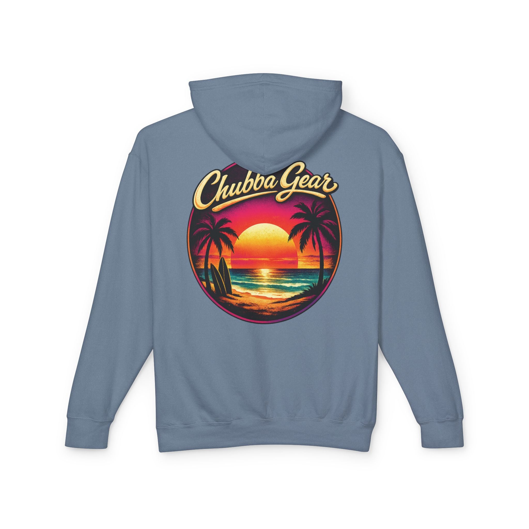 Chubba Gear Sunset Palm Hoodie – Island Life Retro Beach Sweatshirt