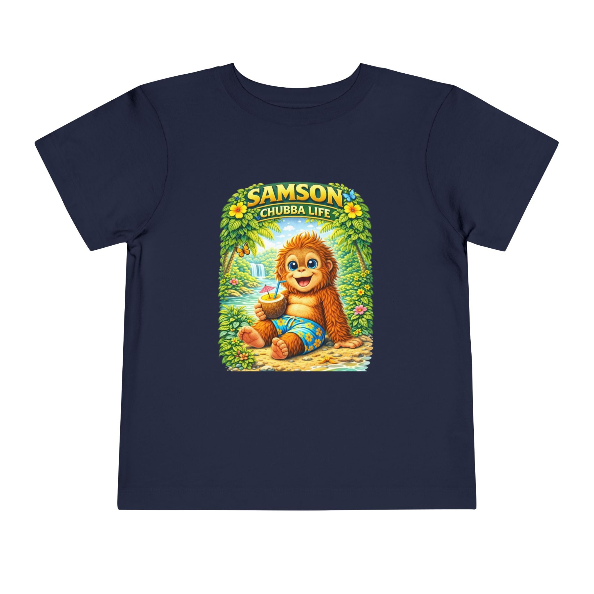 CHUBBA GEAR Samson Chubba Life Toddler Tee - Cute Tropical Orangutan Shirt for Kids