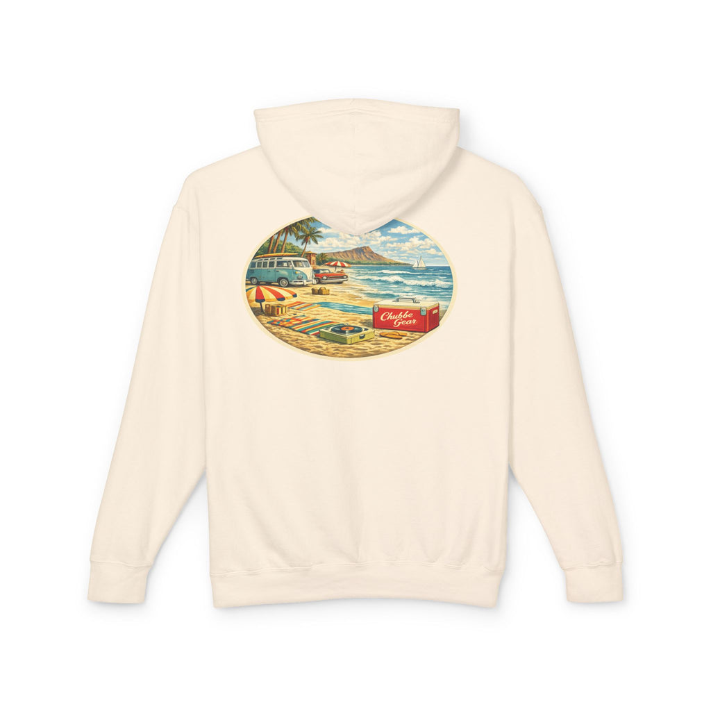Chubba Gear Vintage Beach Hoodie – Retro Surf Graphic Lightweight Pullover