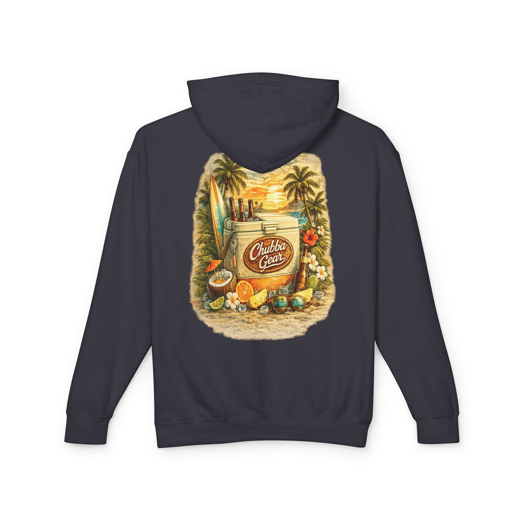 CHUBBA GEAR Vintage Beach Hoodie – Retro Surf Cooler Graphic Pullover Sweatshirt