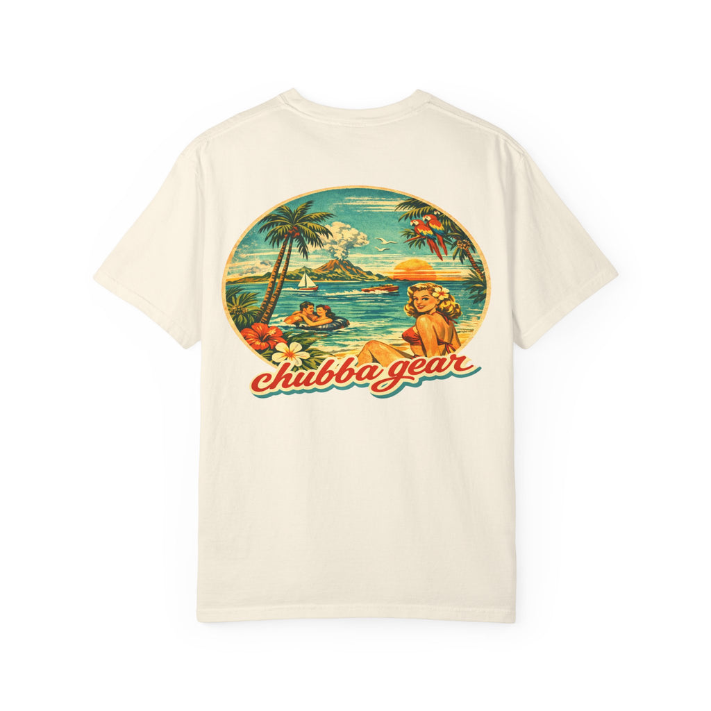 Chubba Gear Retro Tropical T-Shirt – 1950s Hawaiian Surf Beach Graphic Tee