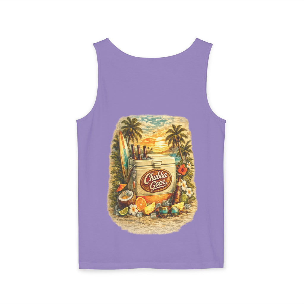 CHUBBA GEAR Vintage Tropical Tank Top – Retro Surf Cooler Beach Graphic Shirt