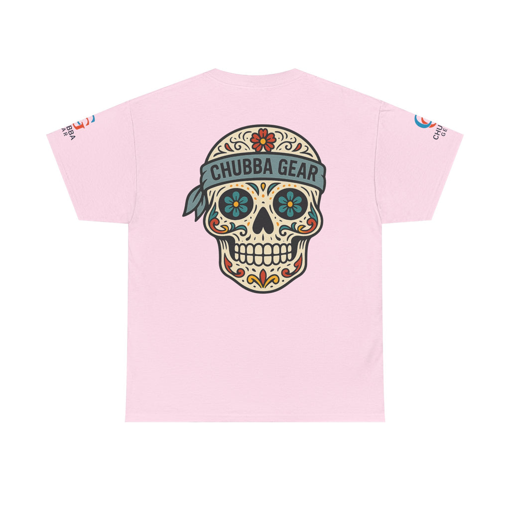 Chubba Gear Sugar Skull Tee — Day of the Dead Floral Skull T-Shirt