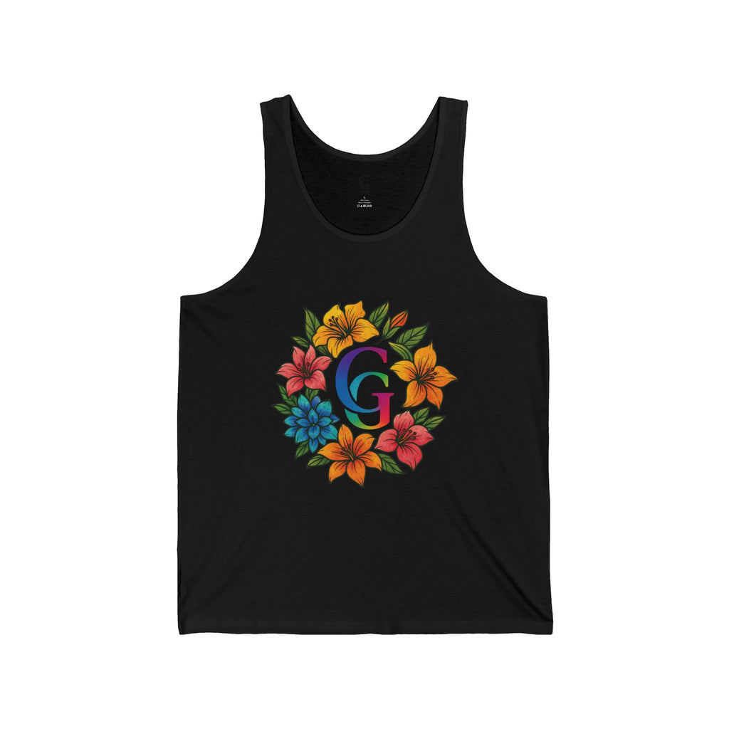 CHUBBA GEAR Floral Monogram Tank Top - Summer Flower Wreath