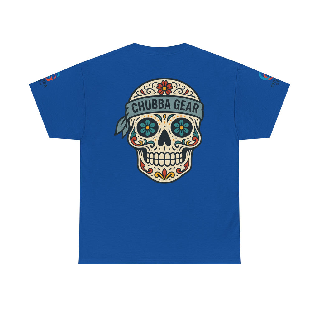 Chubba Gear Sugar Skull Tee — Day of the Dead Floral Skull T-Shirt