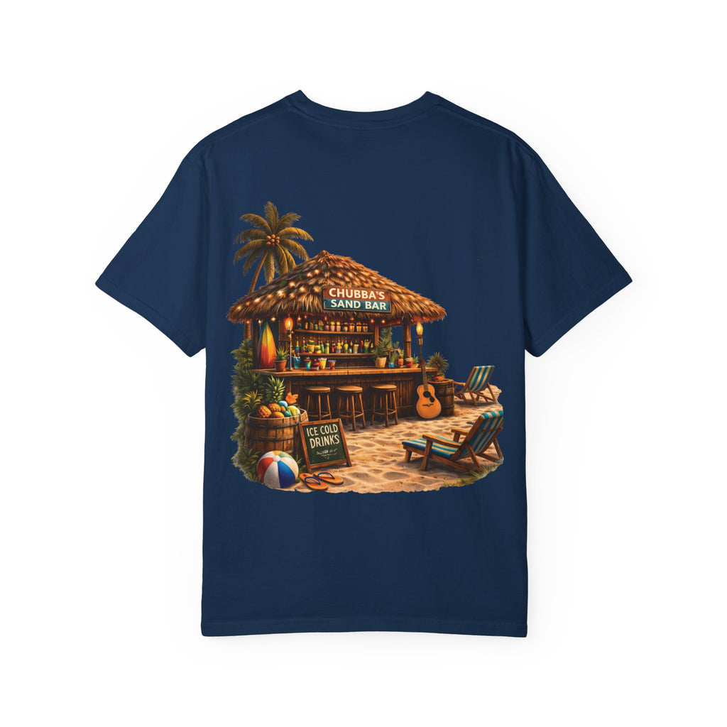 CHUBBA GEAR Sand Bar – Tropical Tiki Beach Bar T-Shirt