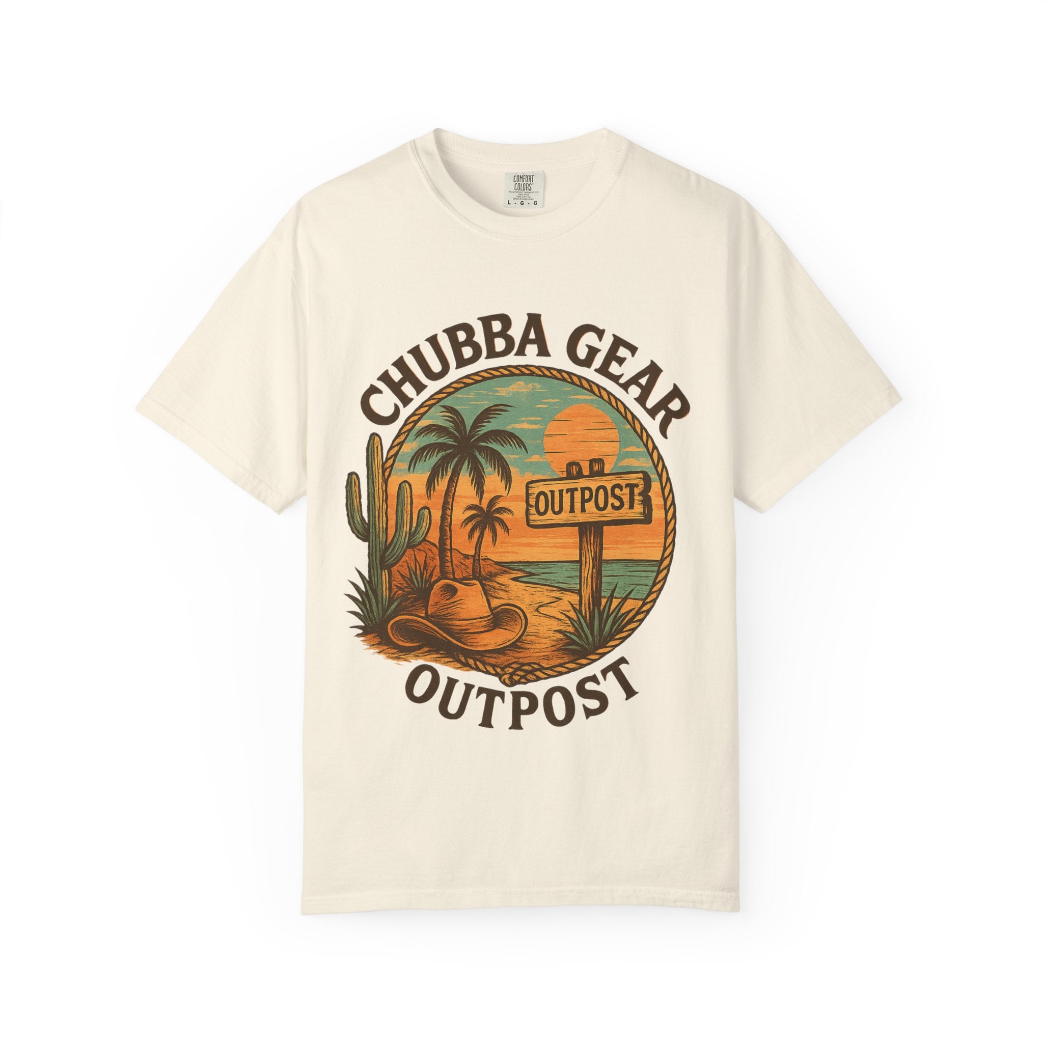 CHUBBA GEAR Outpost Sunset Desert Palm Graphic Tee