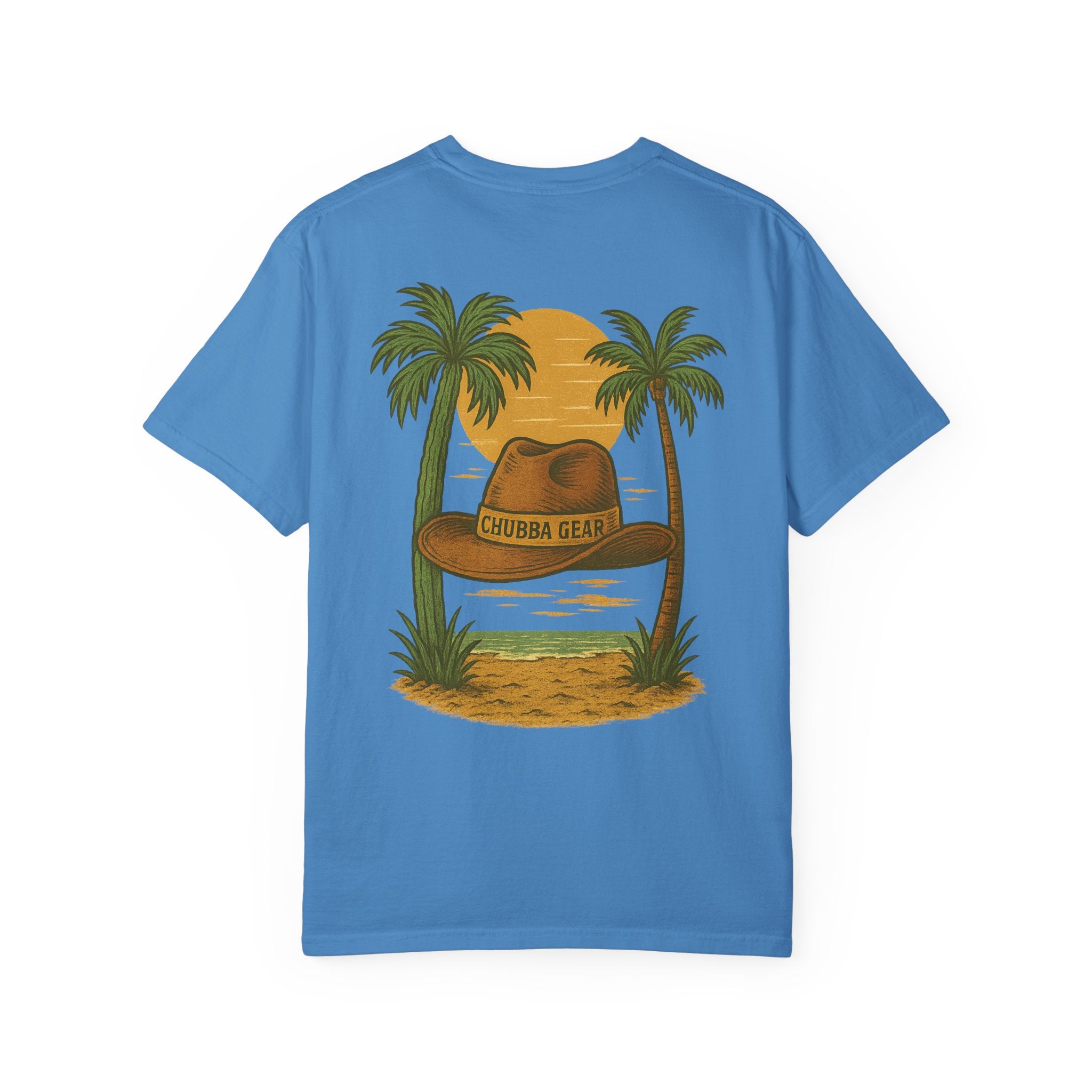 CHUBBA GEAR Tropical Sunset Hat Graphic T-Shirt