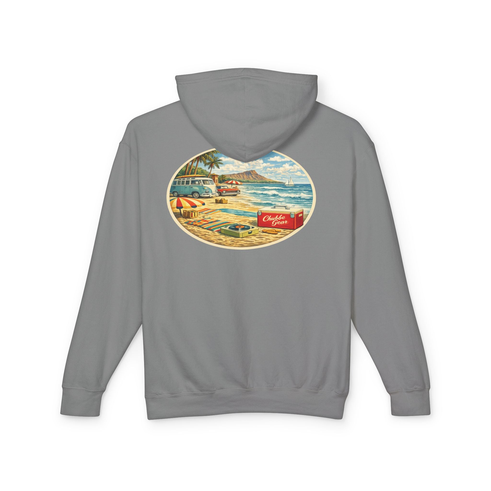 Chubba Gear Vintage Beach Hoodie – Retro Surf Graphic Lightweight Pullover