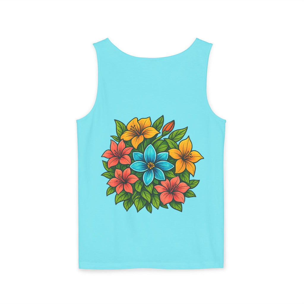 CHUBBA GEAR Floral Monogram Tank Top Tropical Wreath