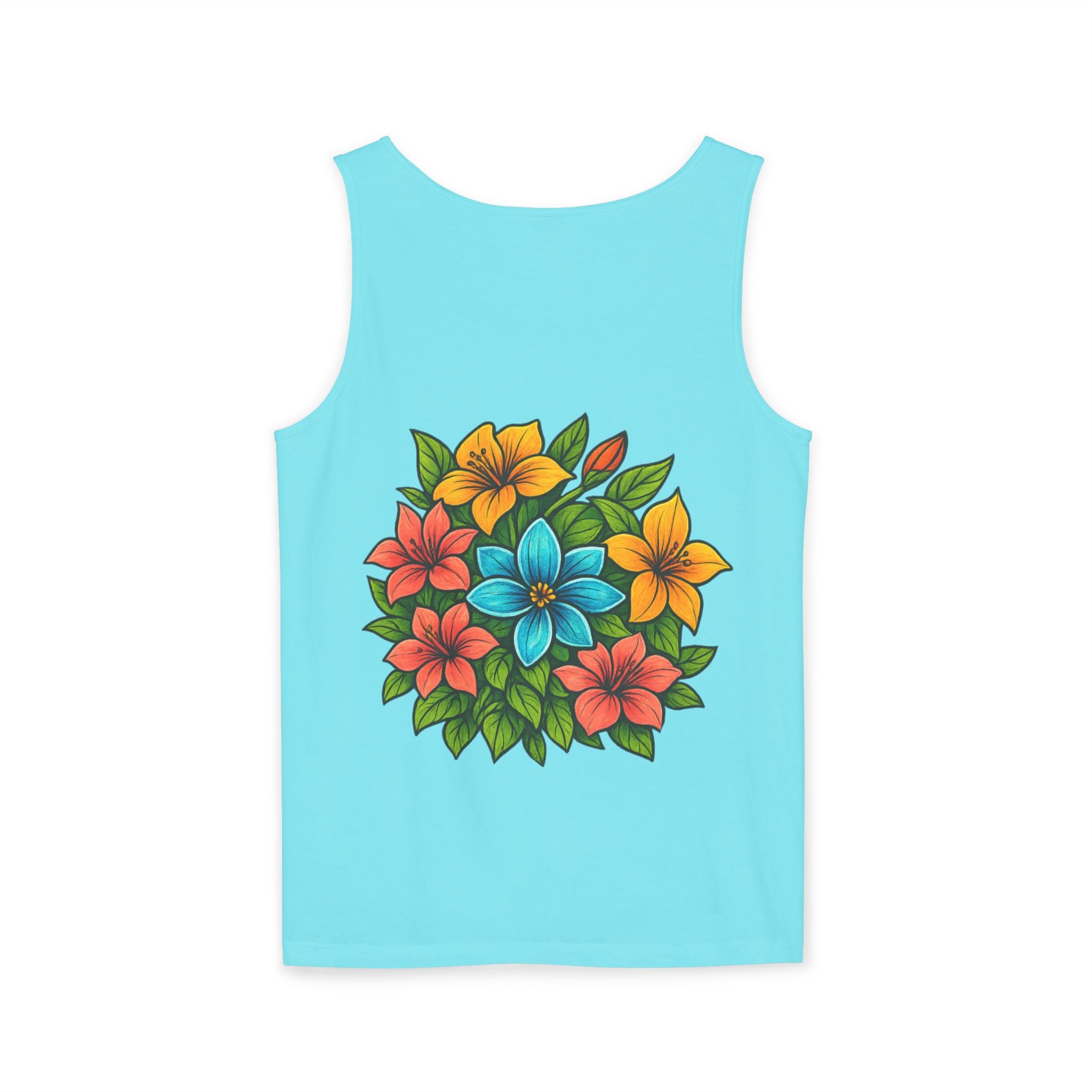 CHUBBA GEAR Floral Monogram Tank Top Tropical Wreath