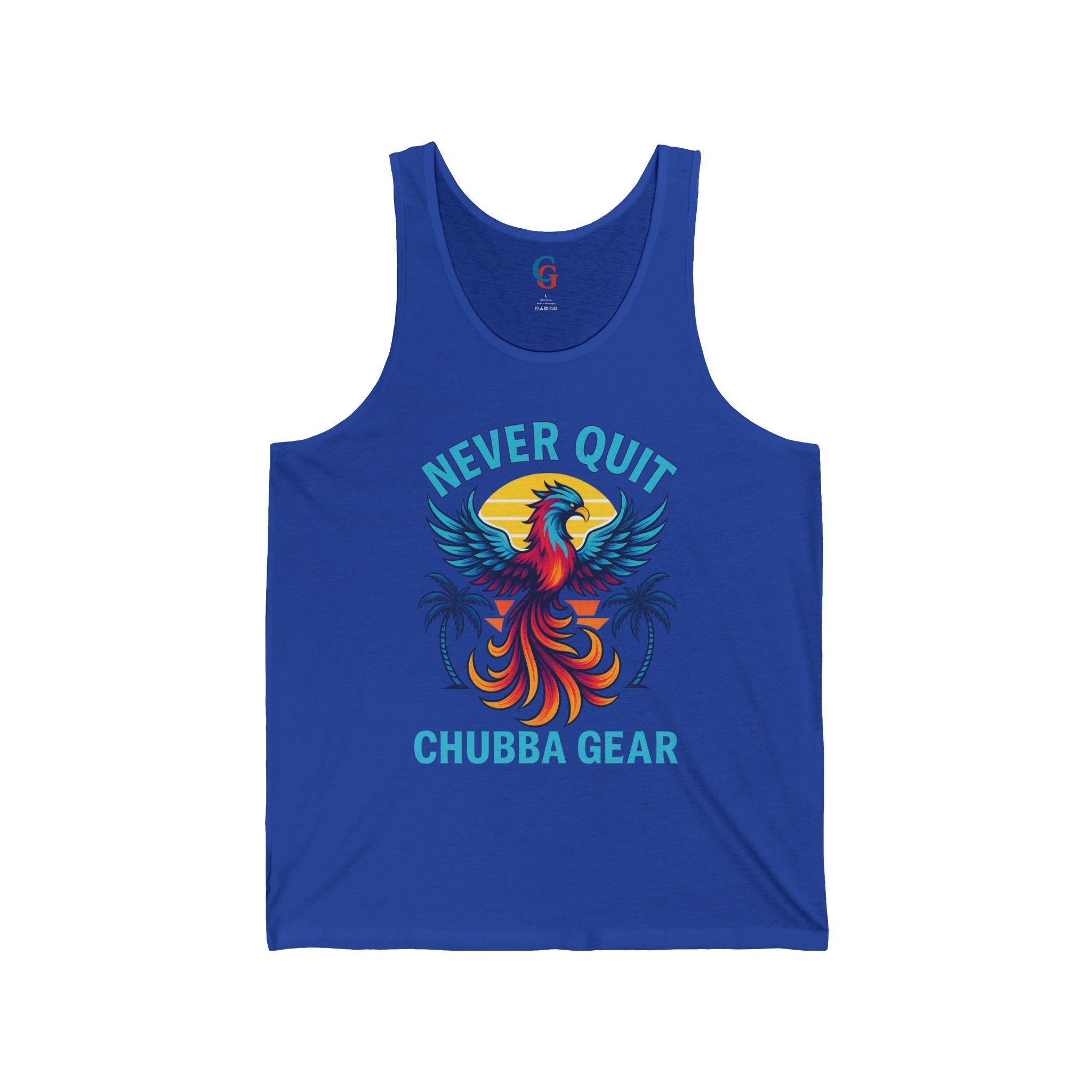 CHUBBA GEAR Never Quit Phoenix Tank Top – Motivational Summer Tank