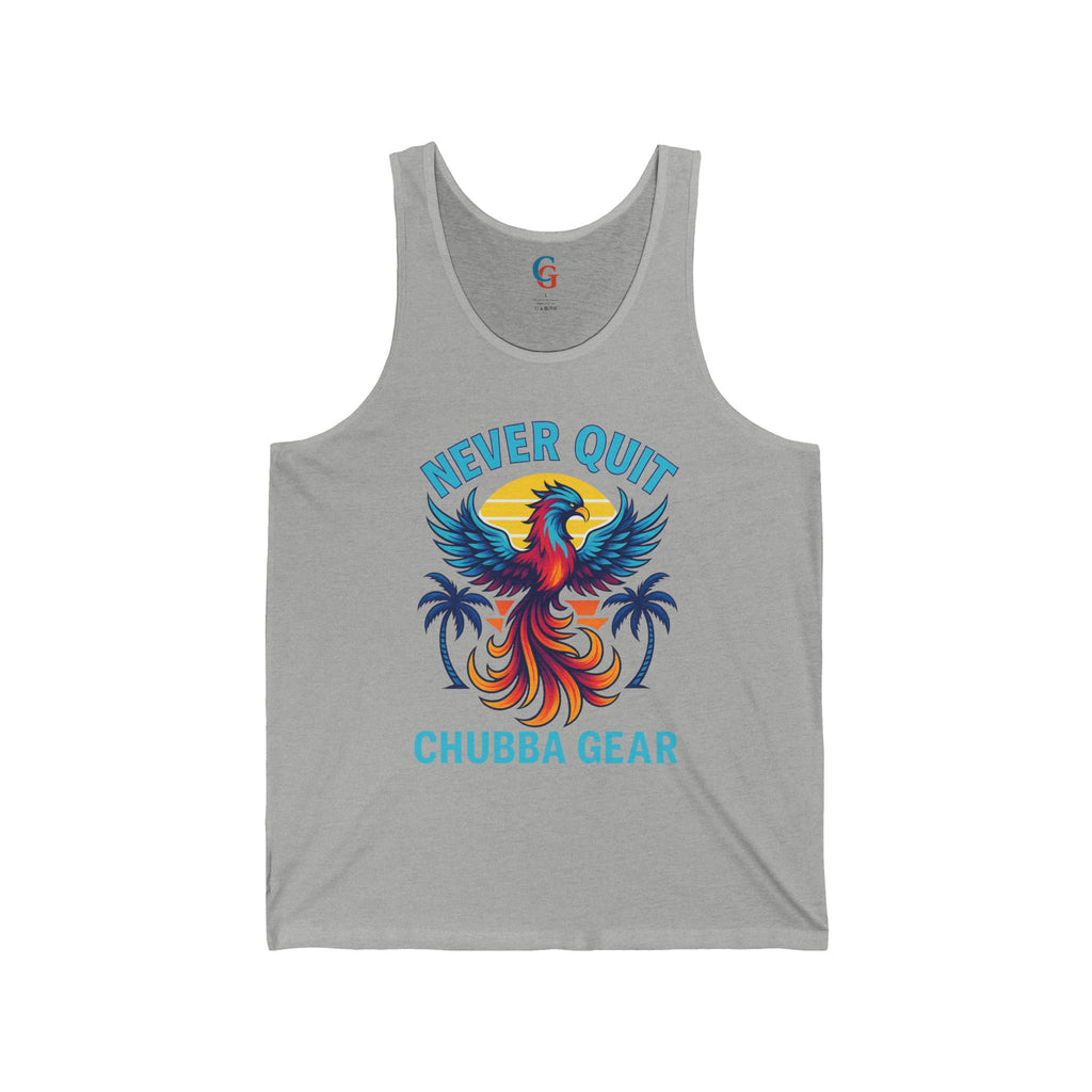 CHUBBA GEAR Never Quit Phoenix Tank Top – Motivational Summer Tank