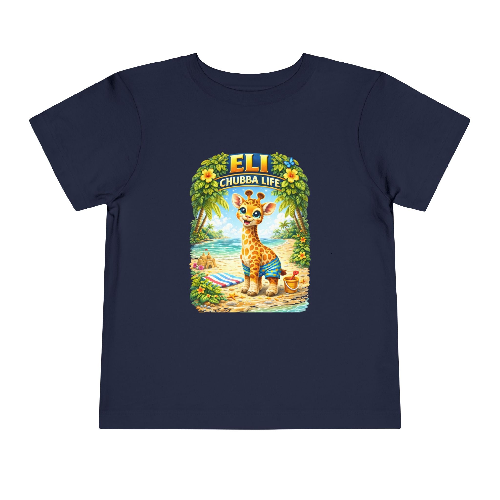 CHUBBA GEAR Eli Chubba Life Toddler Tee - Cute Giraffe Beach Shirt for Kids