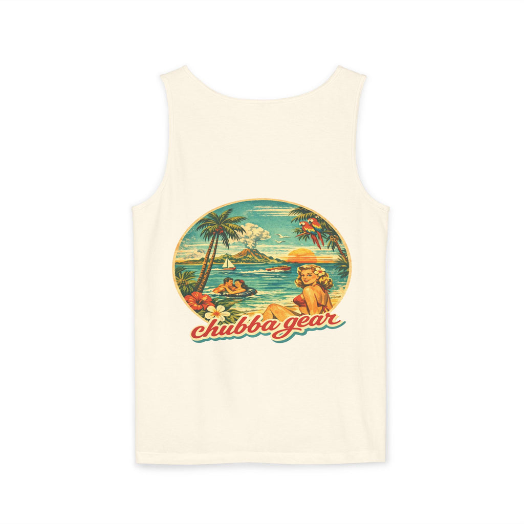 Chubba Gear Vintage Hawaiian Tank Top – Retro Beach Surf Graphic