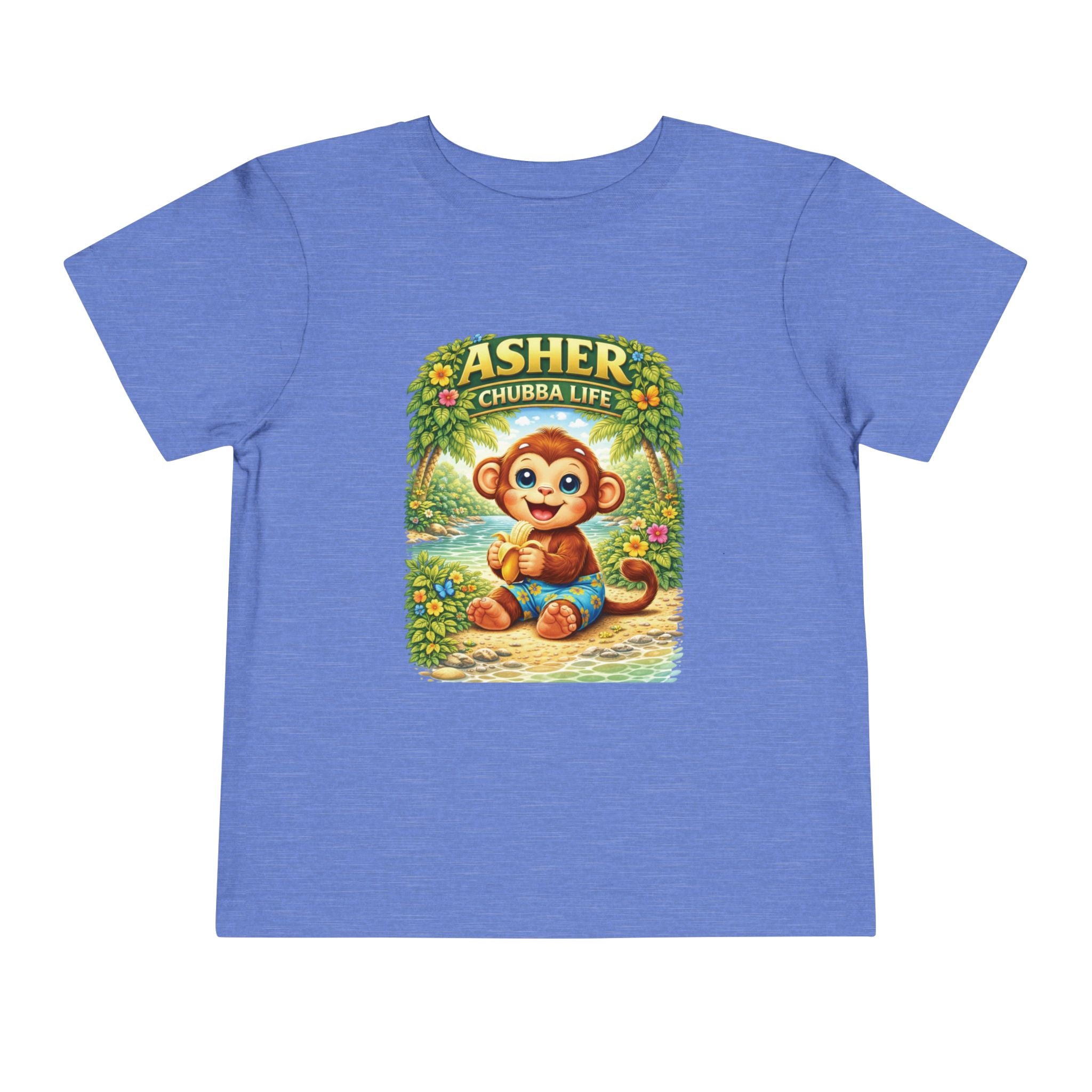 CHUBBA GEAR Asher Chubby Monkey Toddler Tee - Cute Jungle Baby Monkey Shirt