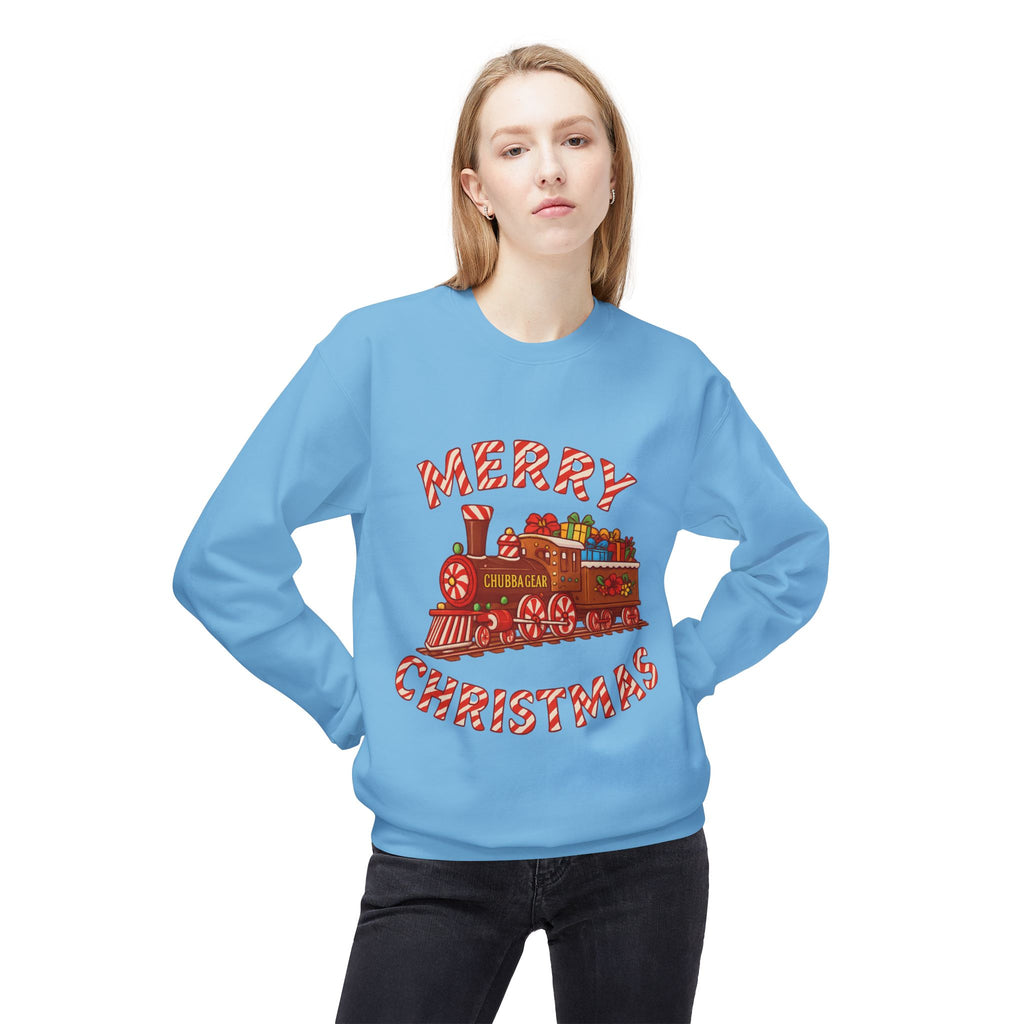 CHUBBA GEAR Christmas Train Sweatshirt - Merry Christmas Holiday Crewneck