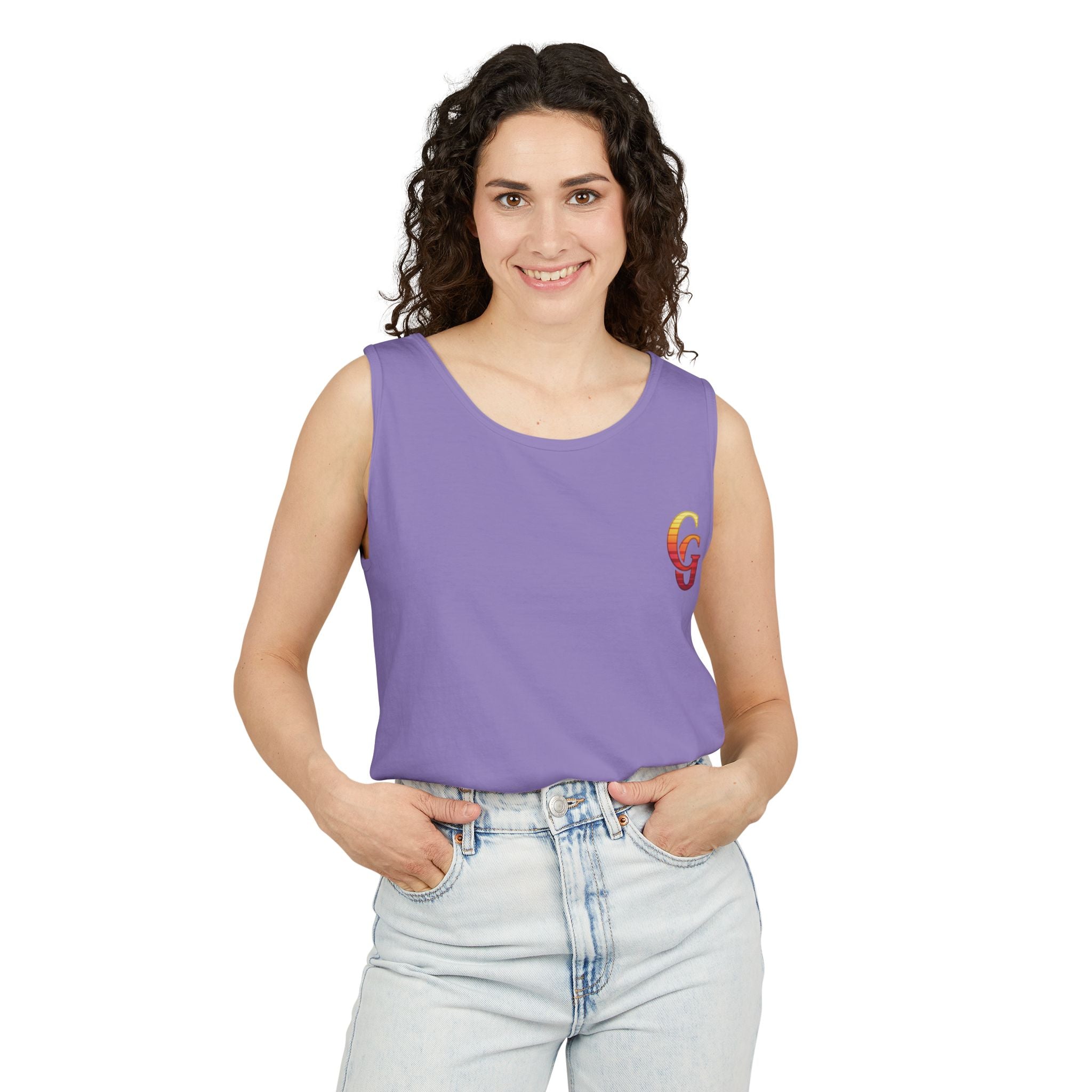 CHUBBA GEAR Sunset Wave Tank Top — Retro Sunset Beach Graphic Tank