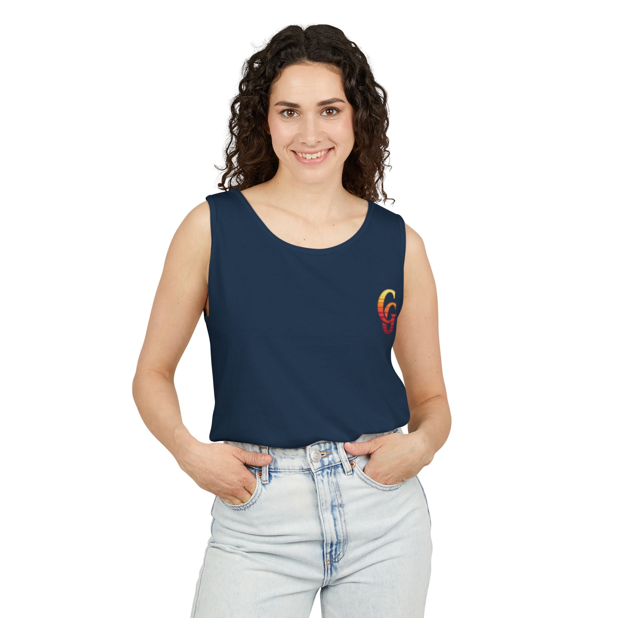 CHUBBA GEAR Sunset Wave Tank Top — Retro Sunset Beach Graphic Tank