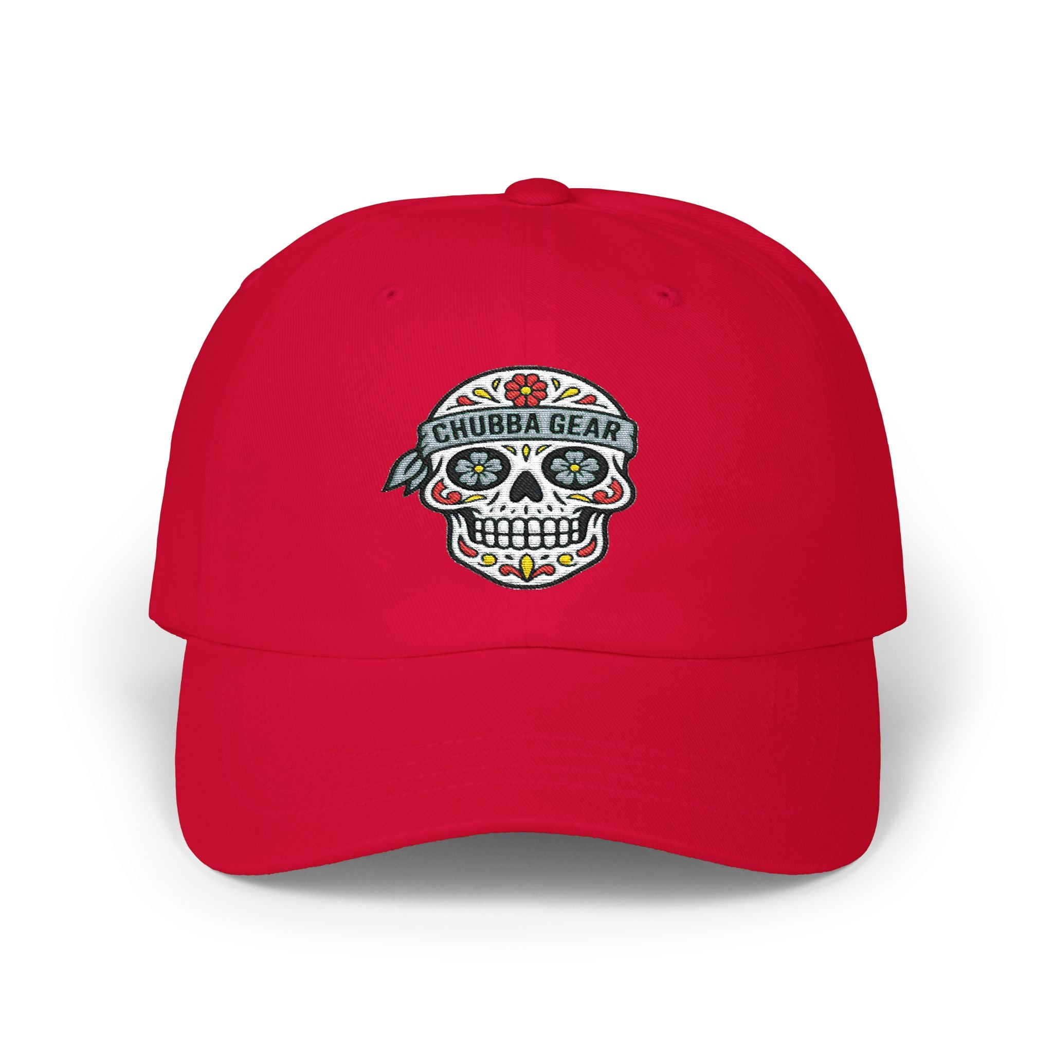 CHUBBA GEAR Baseball Cap – Embroidered Sugar Skull