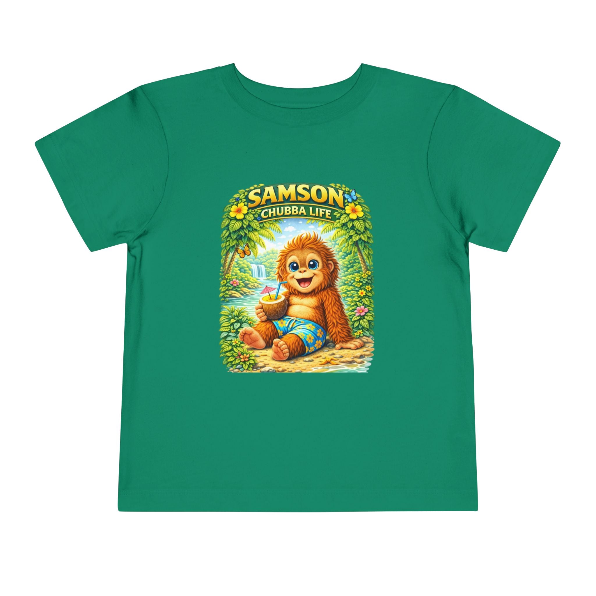 CHUBBA GEAR Samson Chubba Life Toddler Tee - Cute Tropical Orangutan Shirt for Kids