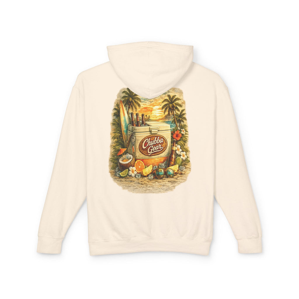 CHUBBA GEAR Vintage Beach Hoodie – Retro Surf Cooler Graphic Pullover Sweatshirt