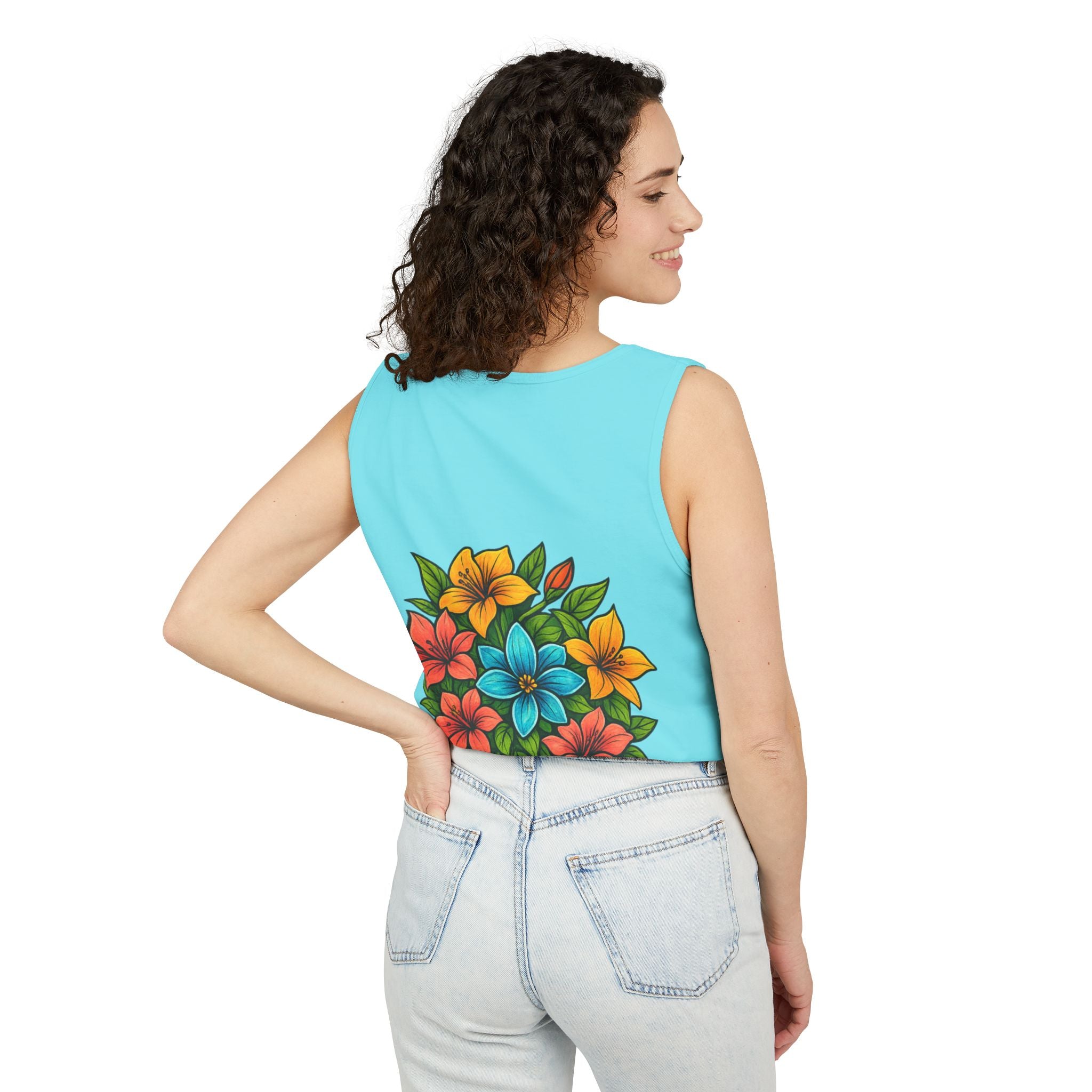 CHUBBA GEAR Floral Monogram Tank Top Tropical Wreath