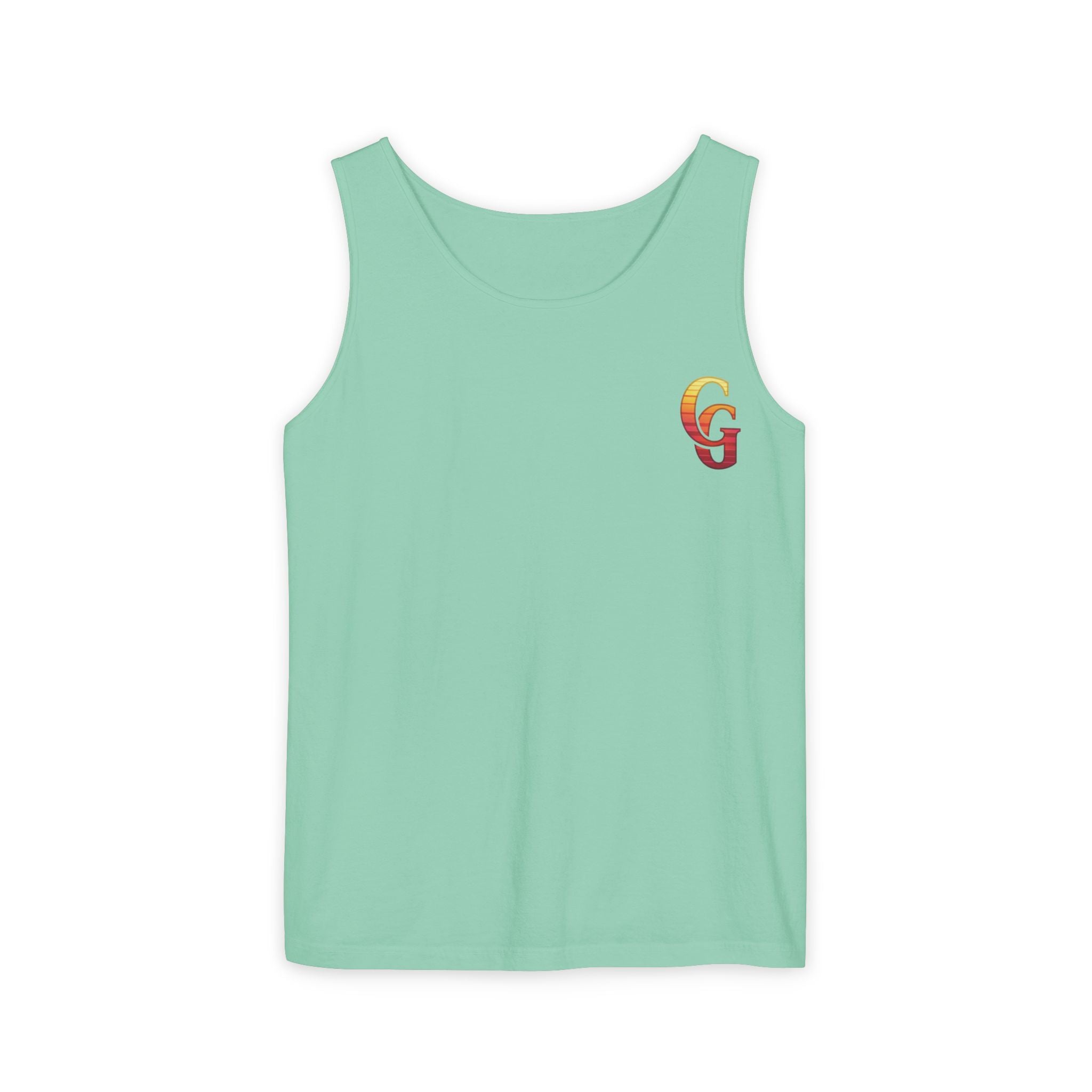 CHUBBA GEAR Sunset Wave Tank Top — Retro Sunset Beach Graphic Tank