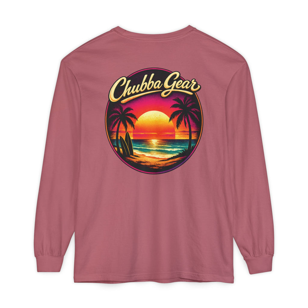 Chubba Gear Sunset Palm Long Sleeve – Vintage Coastal Graphic Shirt
