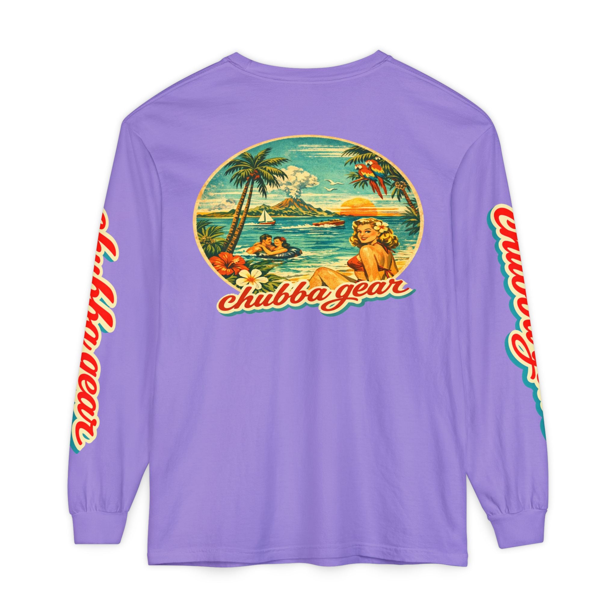 CHUBBA GEAR® Vintage Hawaiian Surf Long Sleeve T-Shirt
