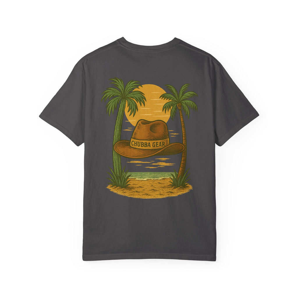 CHUBBA GEAR Tropical Sunset Hat Graphic T-Shirt