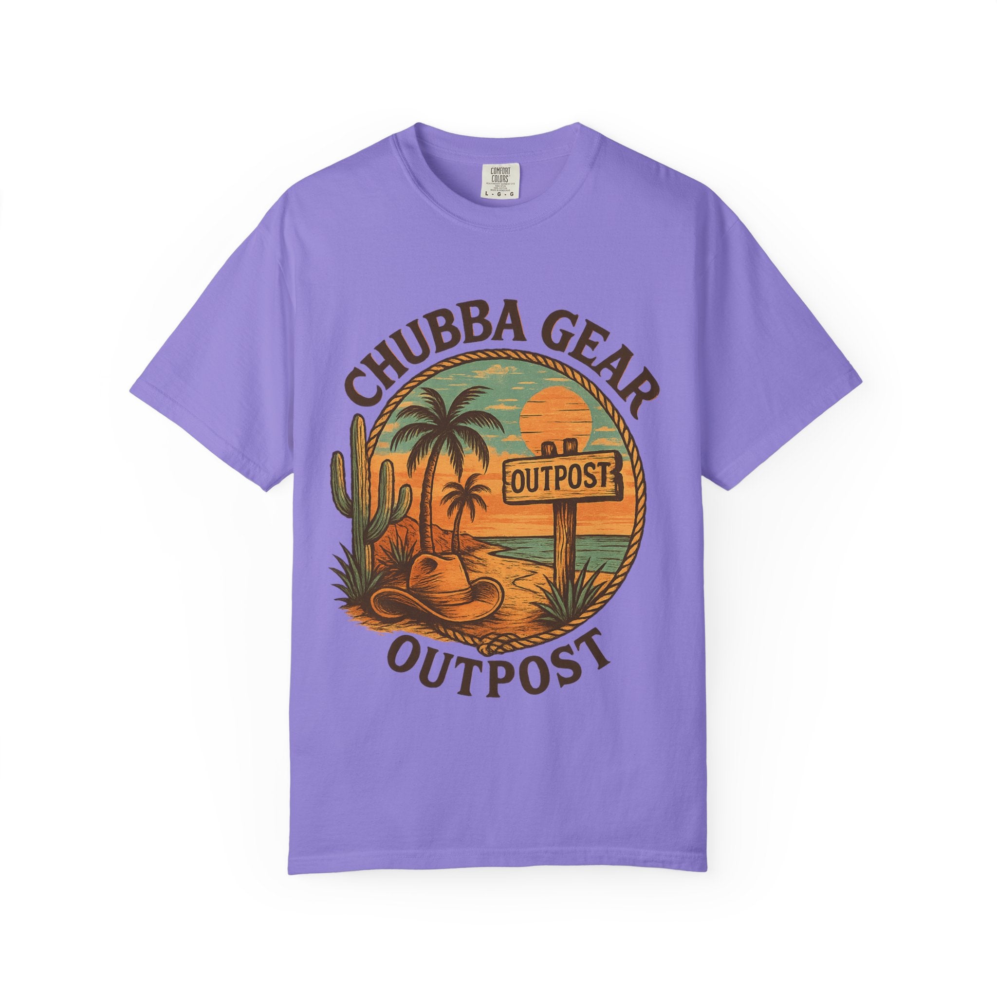 CHUBBA GEAR Outpost Sunset Desert Palm Graphic Tee