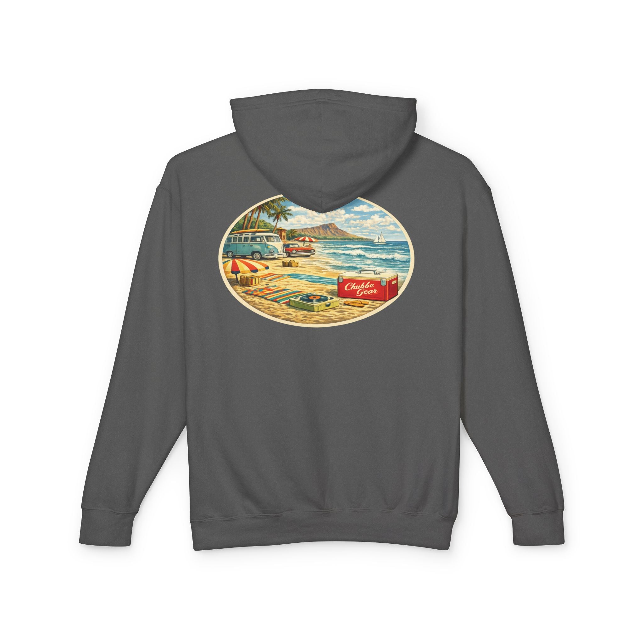 Chubba Gear Vintage Beach Hoodie – Retro Surf Graphic Lightweight Pullover