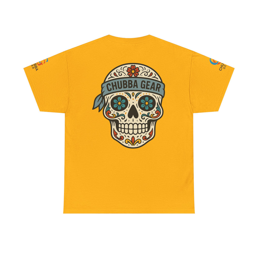 Chubba Gear Sugar Skull Tee — Day of the Dead Floral Skull T-Shirt