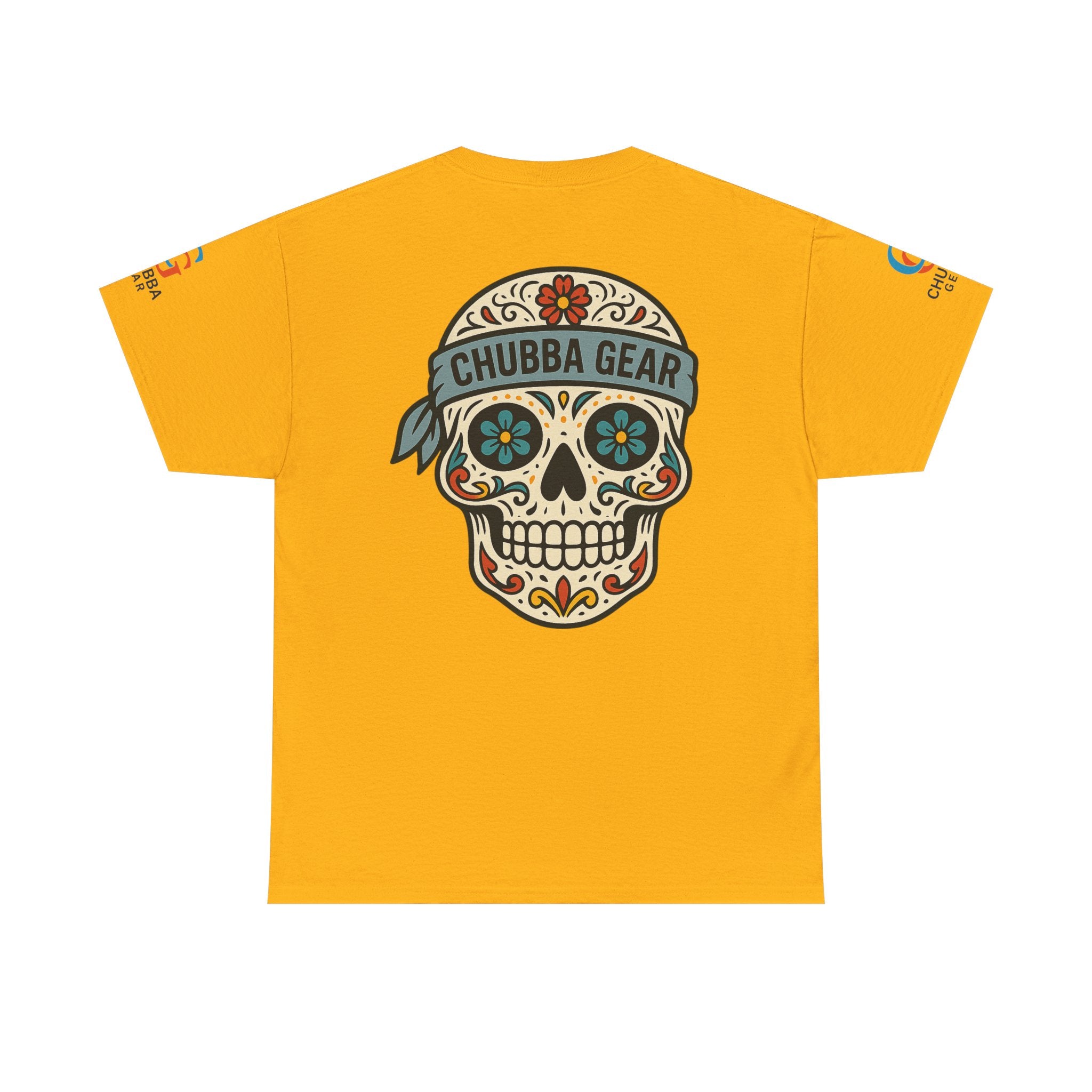 Chubba Gear Sugar Skull Tee — Day of the Dead Floral Skull T-Shirt
