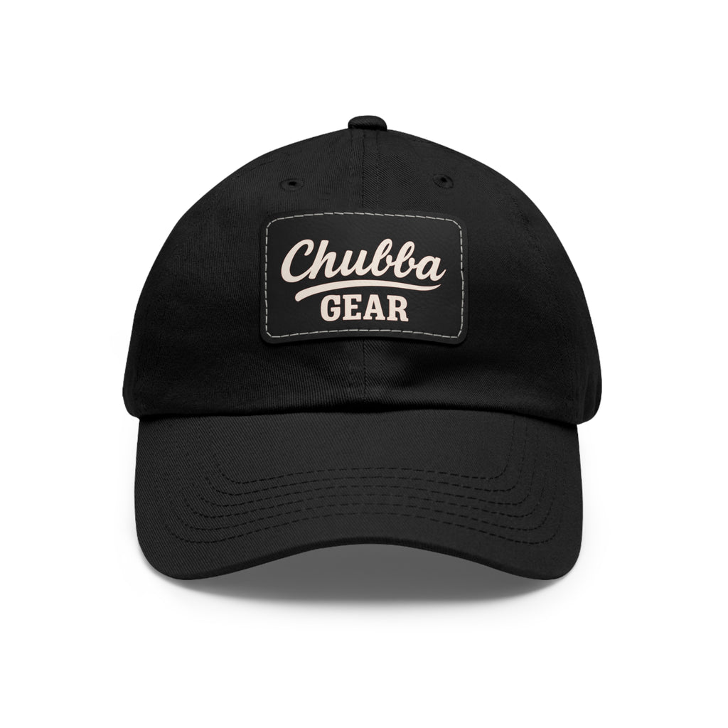 Chubba Gear Leather Patch Dad Hat — Classic Retro Logo Cap