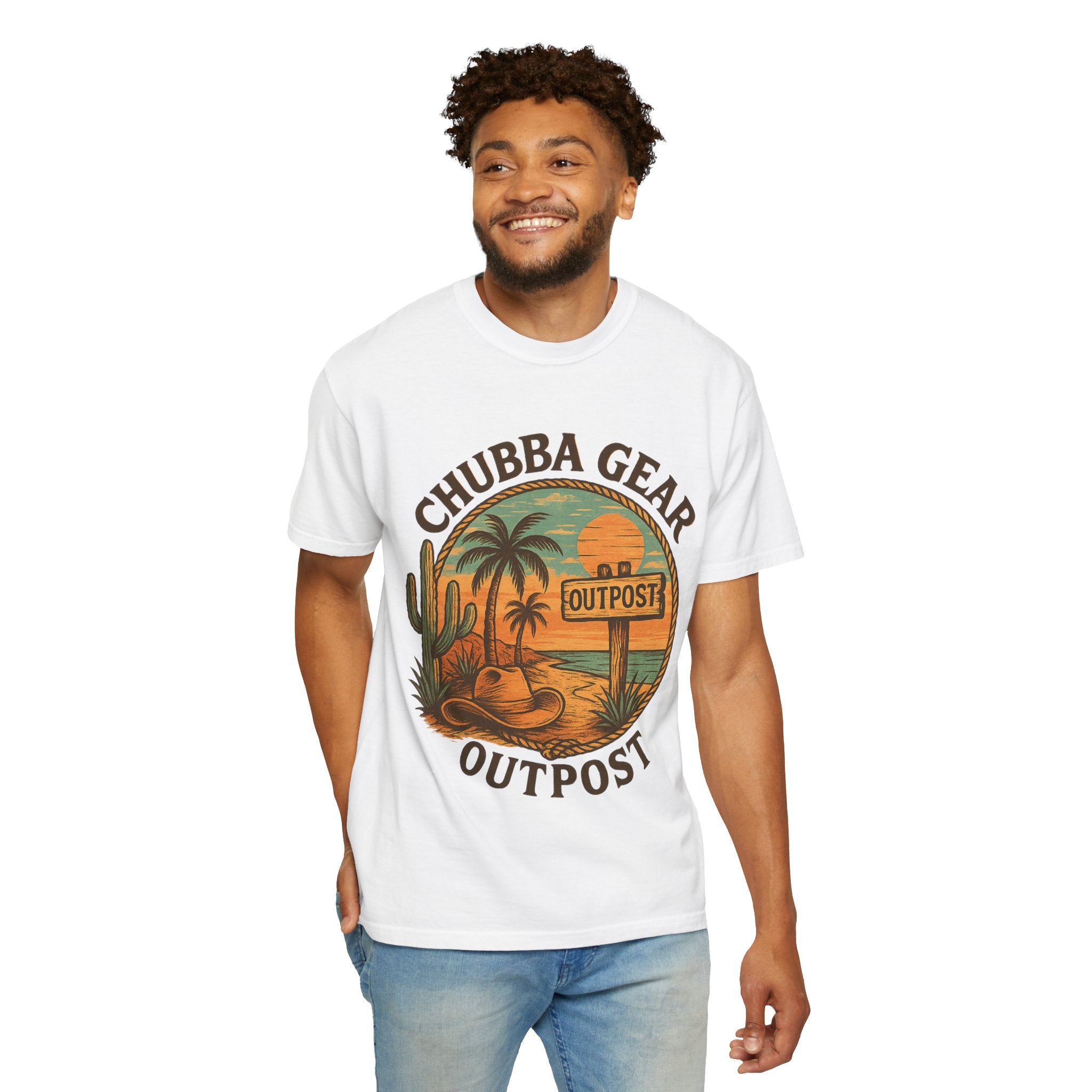 CHUBBA GEAR Outpost Sunset Desert Palm Graphic Tee