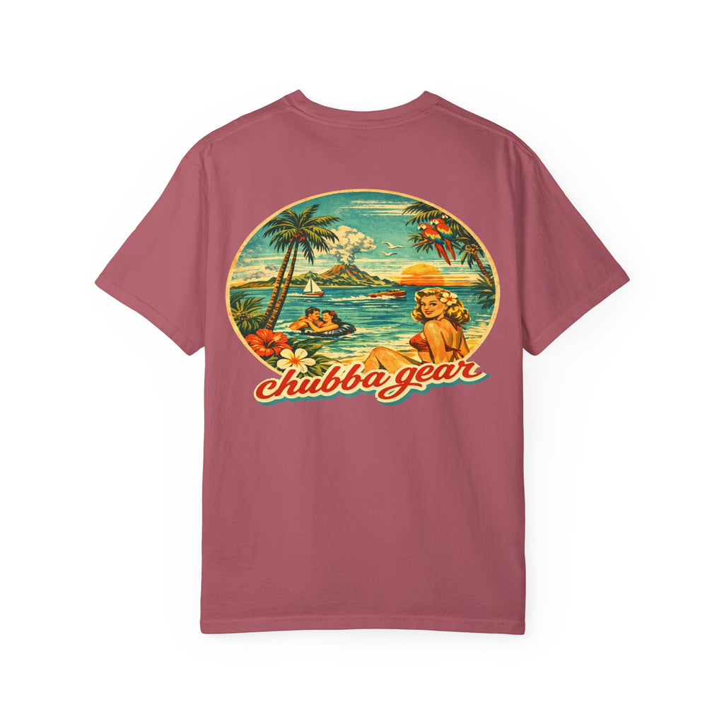 Chubba Gear Retro Tropical T-Shirt – 1950s Hawaiian Surf Beach Graphic Tee