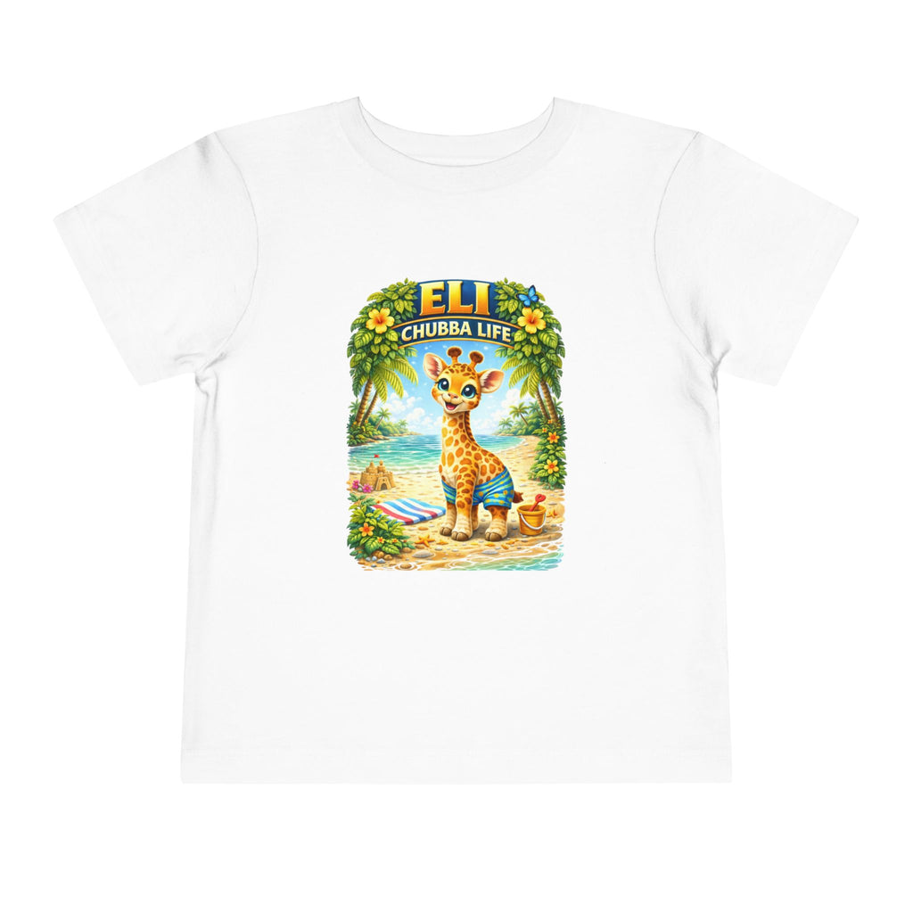 CHUBBA GEAR Eli Chubba Life Toddler Tee - Cute Giraffe Beach Shirt for Kids