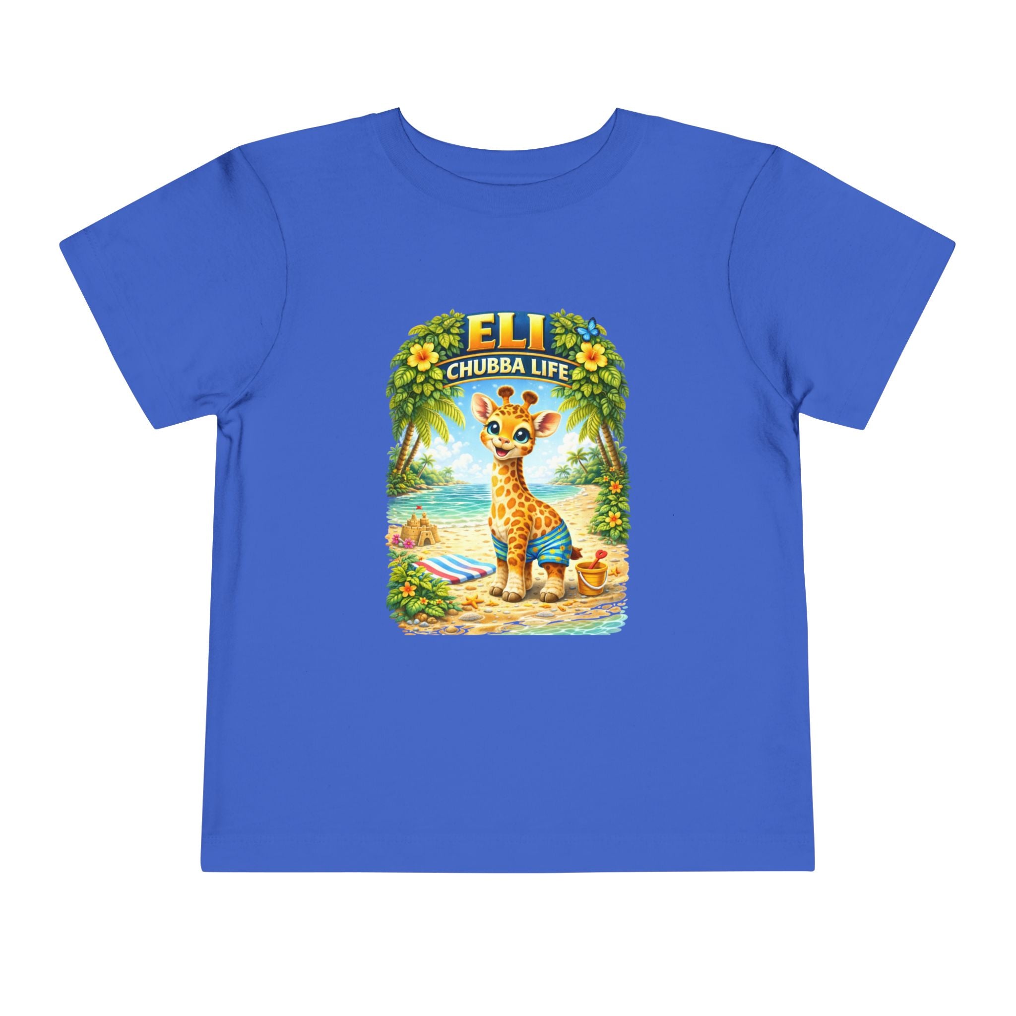 CHUBBA GEAR Eli Chubba Life Toddler Tee - Cute Giraffe Beach Shirt for Kids