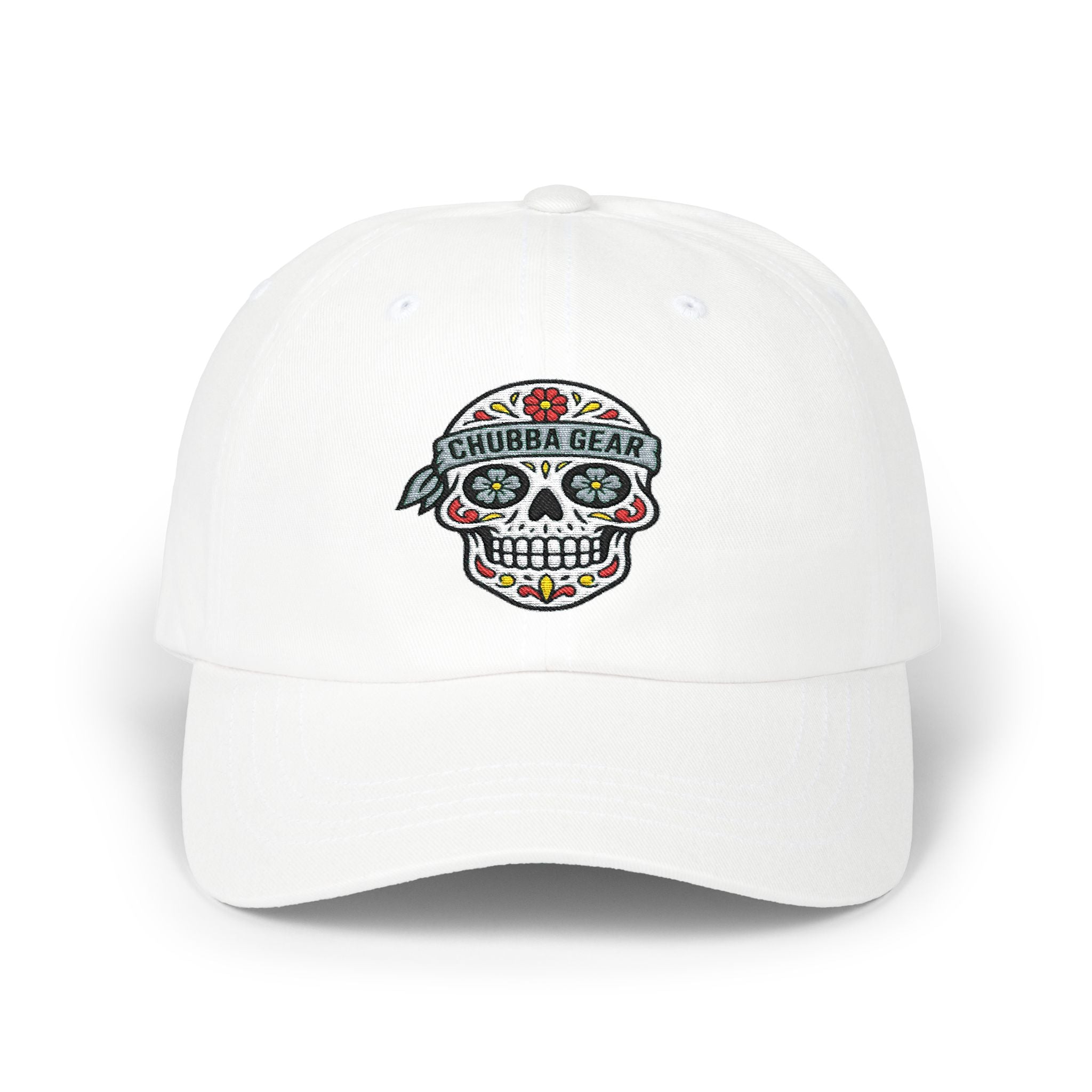 CHUBBA GEAR Baseball Cap – Embroidered Sugar Skull