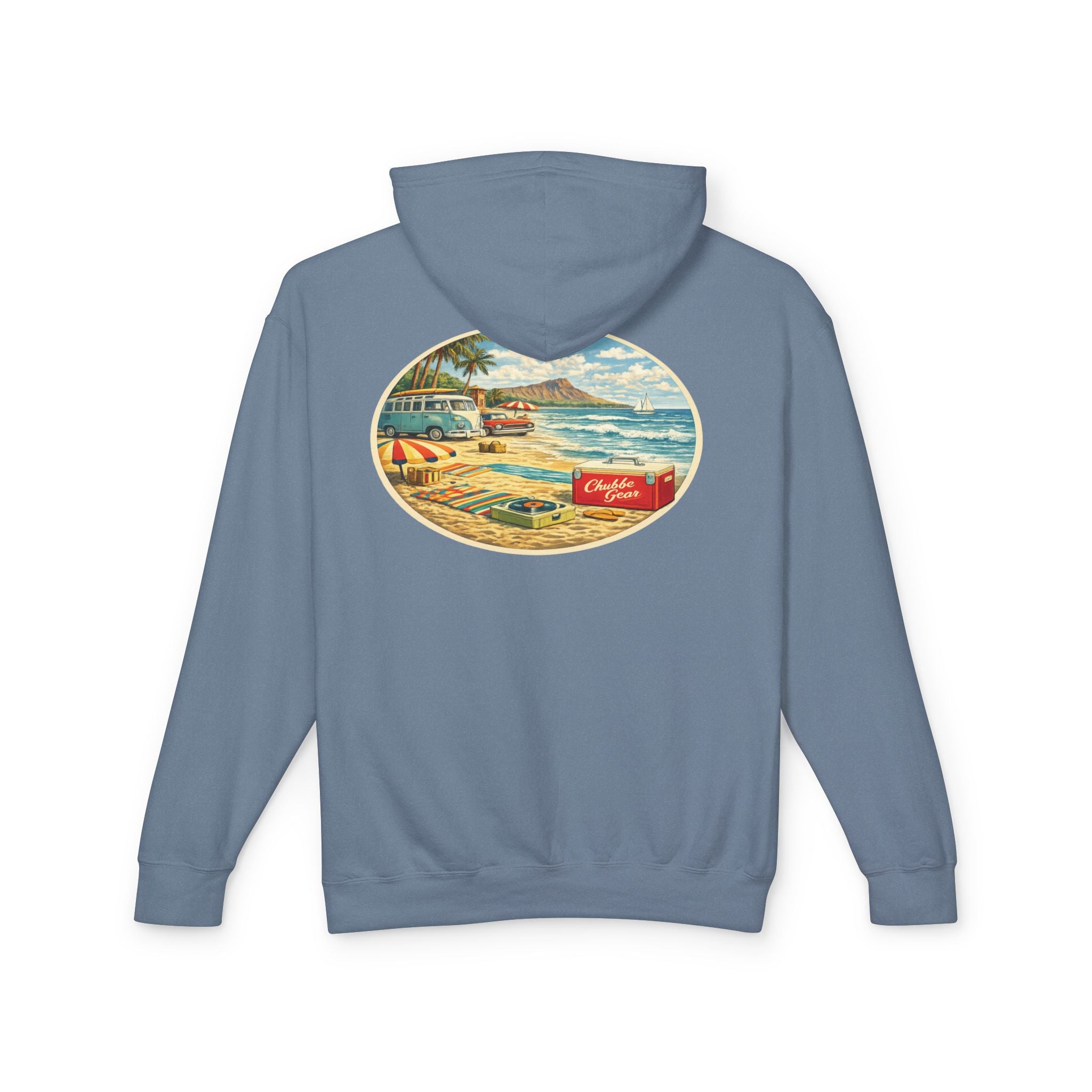 Chubba Gear Vintage Beach Hoodie – Retro Surf Graphic Lightweight Pullover