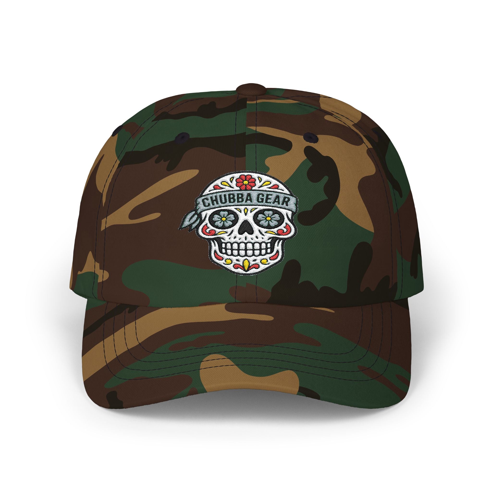 CHUBBA GEAR Baseball Cap – Embroidered Sugar Skull