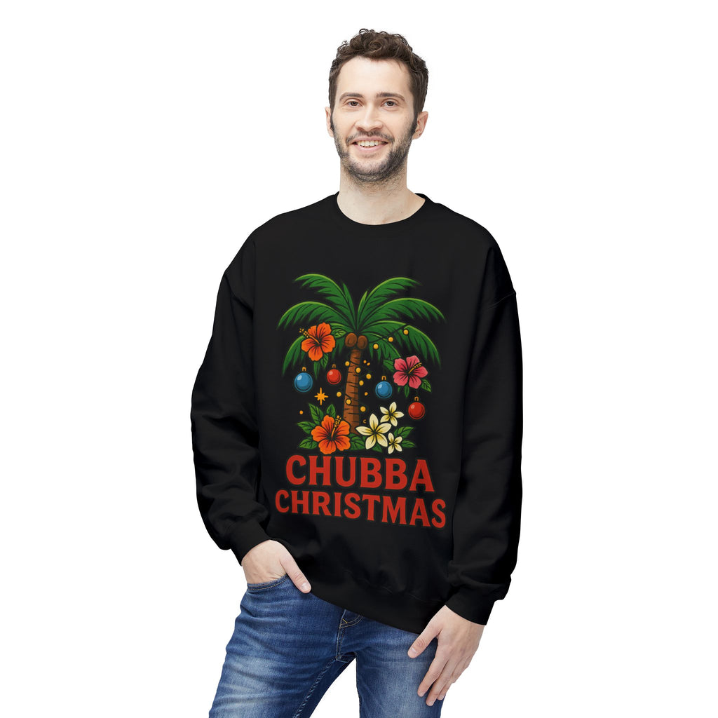 CHUBBA GEAR Christmas Palm Sweatshirt — Tropical Holiday Crewneck