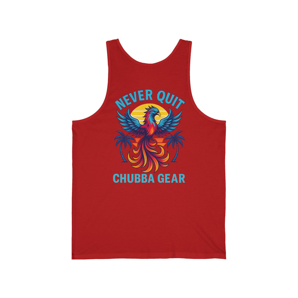 CHUBBA GEAR Never Quit Phoenix Tank Top – Motivational Summer Tank