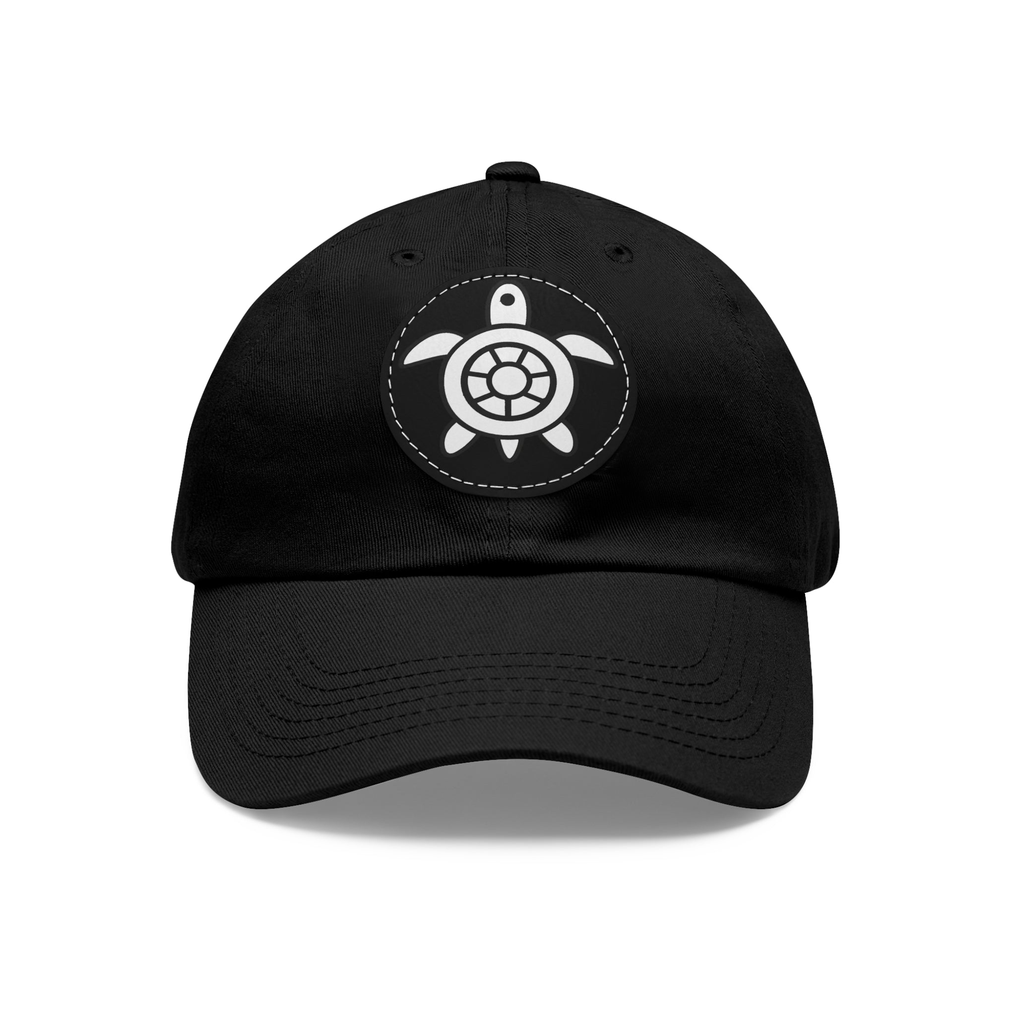 CHUBBA GEAR Turtle Patch Dad Hat – Leather Round Emblem Coastal Cap